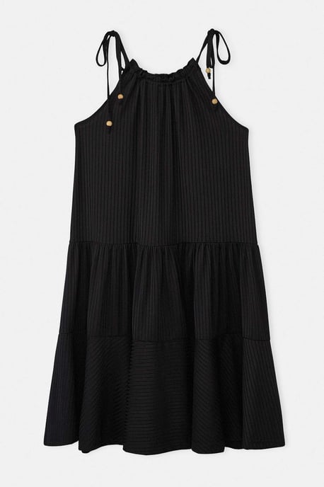 Trendyol Curve Dam Svart Enfärgad Kort / Mini Ärmlös A-linje Plus size Klänning - Image 4