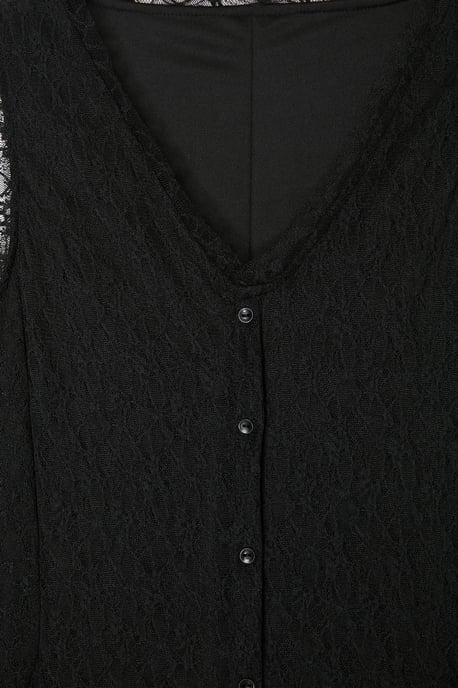Trendyol Curve Dam Svart Enfärgad Kort / Mini Ärmlös A-linje Plus size Klänning - Image 4