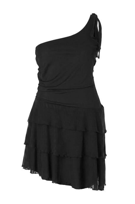 Trendyol Curve Dam Svart Enfärgad Kort / Mini Ärmlös Skater Plus size Klänning - Image 3