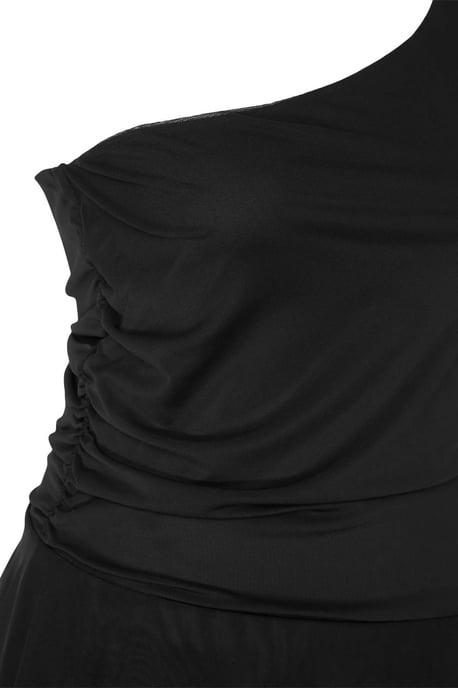 Trendyol Curve Dam Svart Enfärgad Kort / Mini Ärmlös Skater Plus size Klänning - Image 4