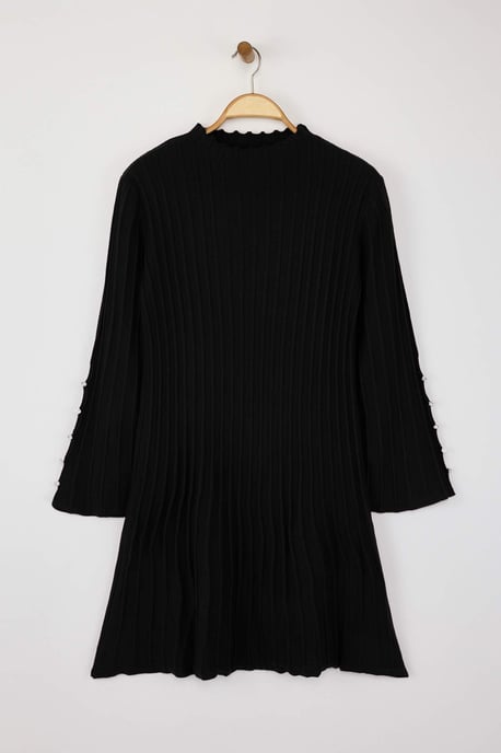 Trendyol Curve Dam Svart Enfärgad Kort / Mini Lång Casual A-linje Plus size Klänning - Image 4