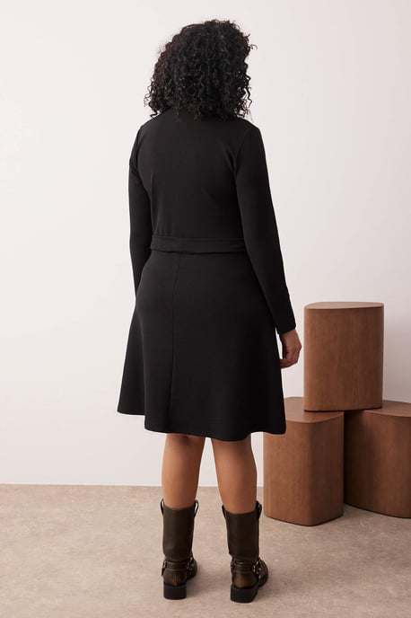 Trendyol Curve Dam Svart Enfärgad Kort / Mini Lång Casual A-linje Plus size Klänning - Image 3