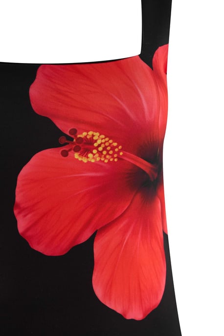 Trendyol Curve Dam Svart Blommig Kort / Mini Ärmlös A-linje Plus size Klänning - Image 5