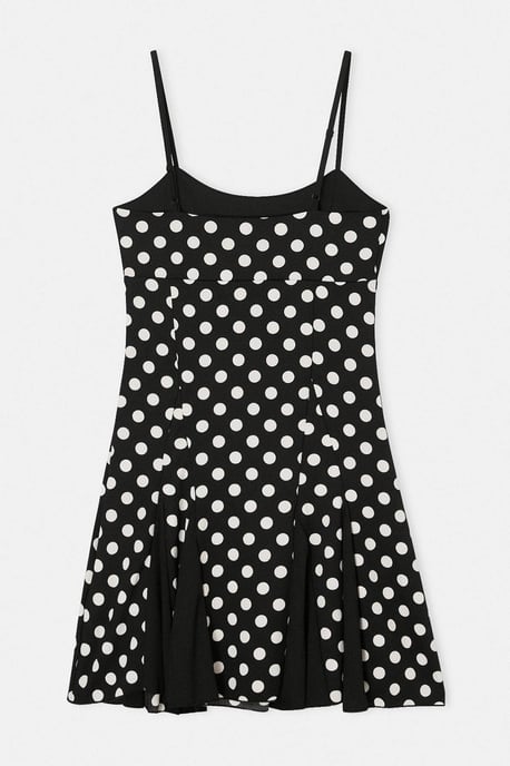 Trendyol Curve Dam Svart Prickig Kort / Mini Ärmlös Skater Plus size Klänning - Image 5