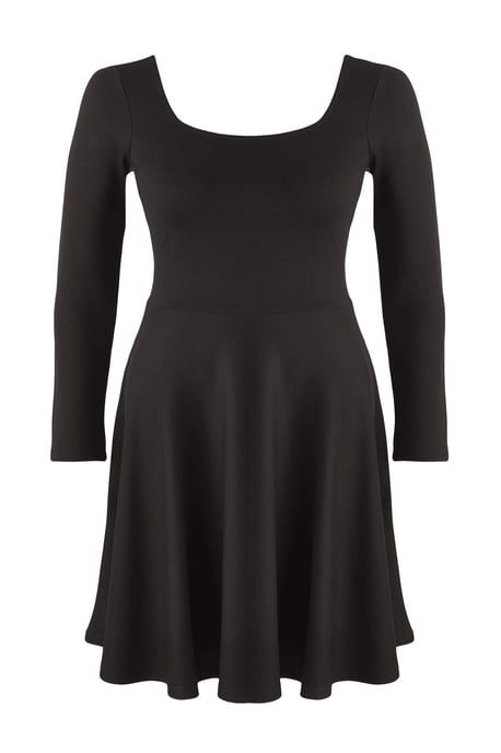 Trendyol Curve Dam Svart Enfärgad Kort / Mini Lång Kväll / Vardag Skater Plus size Klänning - Image 3