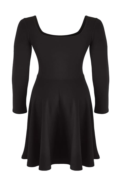Trendyol Curve Dam Svart Enfärgad Kort / Mini Lång Kväll / Vardag Skater Plus size Klänning - Image 5