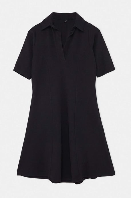 Trendyol Curve Dam Svart Enfärgad Kort / Mini Trekvartsärm A-linje Plus size Klänning - Image 3