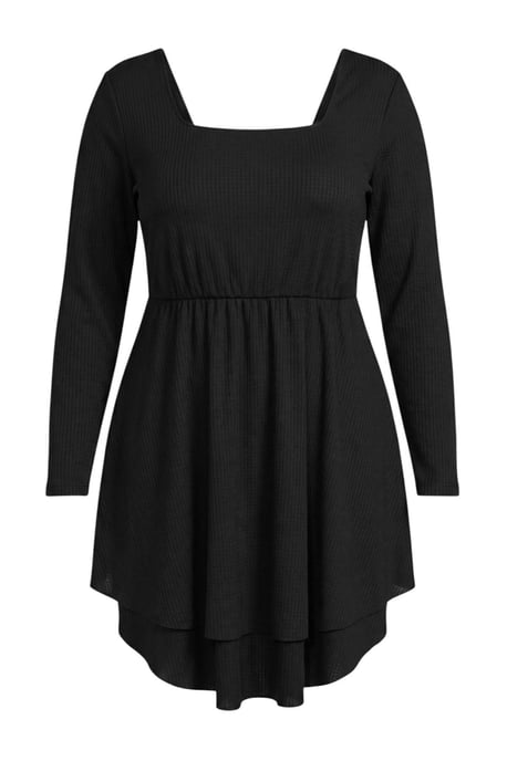 Trendyol Curve Dam Svart Enfärgad Kort / Mini Lång Casual Skater Plus size Klänning - Image 3