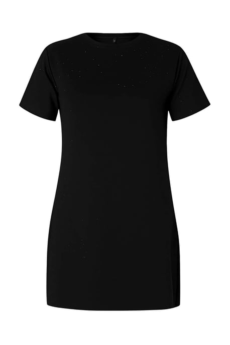 Trendyol Curve Dam Svart Enfärgad Kort / Mini Kort Casual Rak Plus size Klänning - Image 3