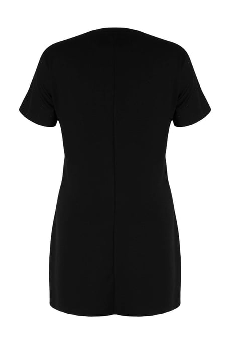 Trendyol Curve Dam Svart Enfärgad Kort / Mini Kort Casual Rak Plus size Klänning - Image 5