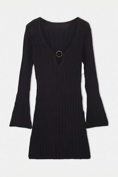 Trendyol Curve Dam Svart Enfärgad Kort / Mini Lång Strandkläder Bodycon Plus size Klänning - Image 4