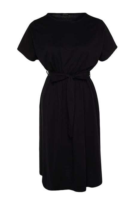Trendyol Curve Dam Svart Enfärgad Kort / Mini Kort Business A-linje Plus size Klänning - Image 5