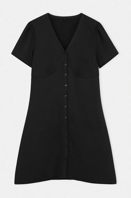 Trendyol Curve Dam Svart Blommig Kort / Mini Kort Casual Skater Plus size Klänning - Image 3