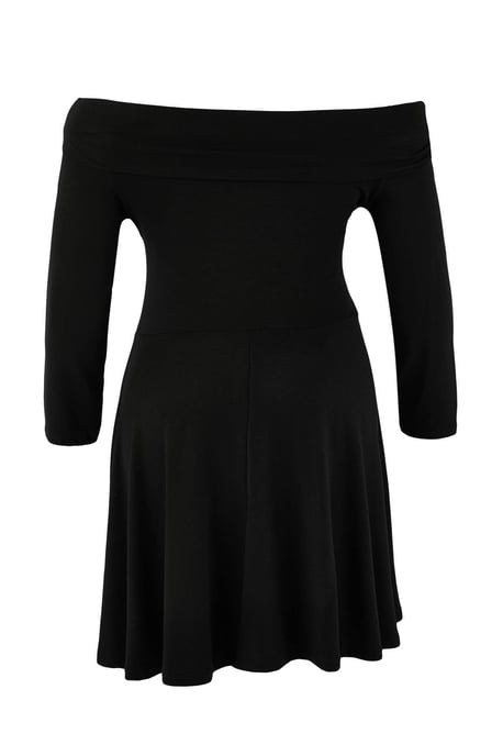 Trendyol Curve Dam Svart Enfärgad Kort / Mini Lång Casual Skater Plus size Klänning - Image 5