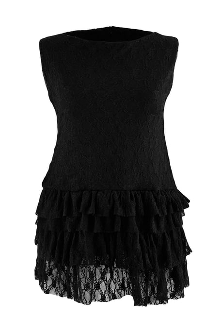Trendyol Curve Dam Svart Enfärgad Kort / Mini Ärmlös Skater Plus size Klänning - Image 4