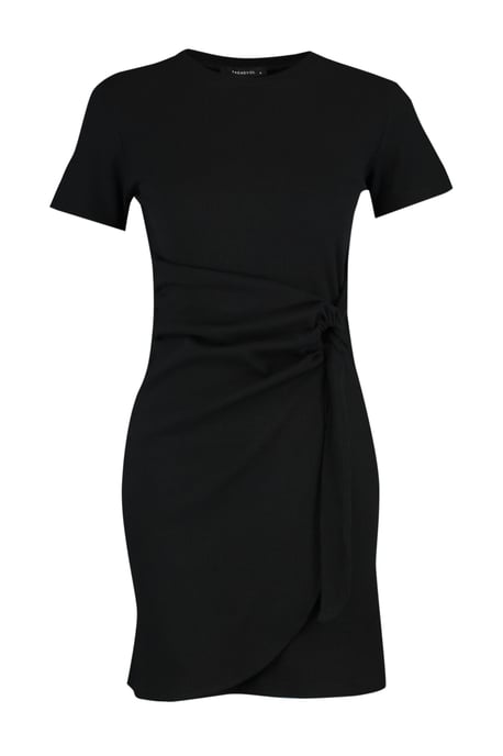 TRENDYOLMİLLA Dames Zwart Effen Kort / Mini Kort Casual Bodycon Jurken - Image 5