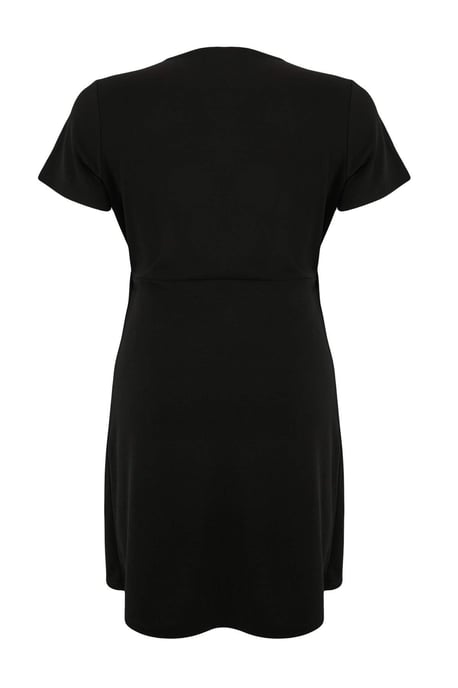 Trendyol Curve Dam Svart Enfärgad Kort / Mini Kort Casual A-linje Plus size Klänning - Image 4