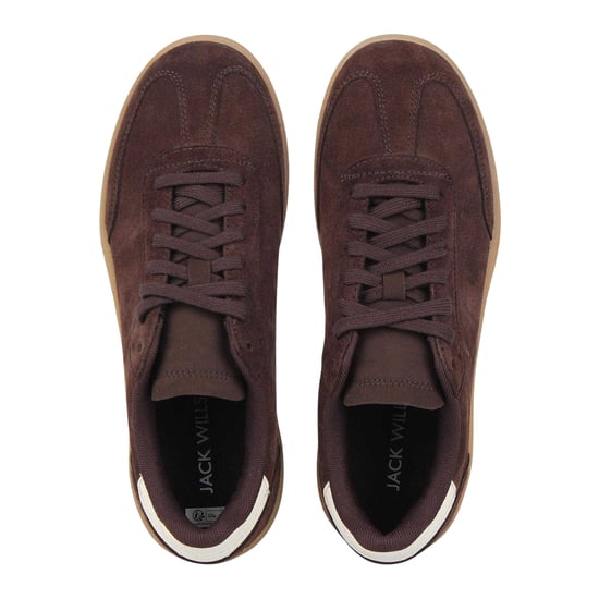Jack Wills Dames Newbury suède platform-sportschoenen (Bruin/Wit/Gum) - Image 3