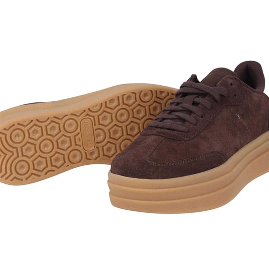 Jack Wills Dames Newbury suède platform-sportschoenen (Bruin/Wit/Gum) - Image 4