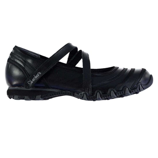 Skechers Womens/Ladies Riboneer Leather Memory Foam Shoes (Black) - Image 1