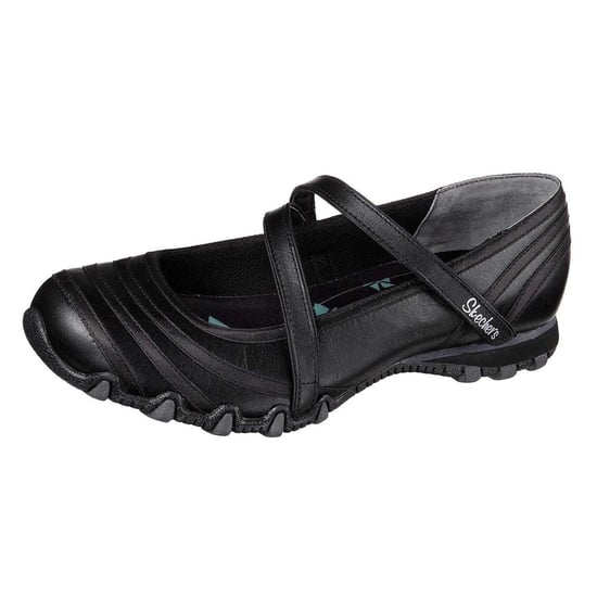 Skechers Womens/Ladies Riboneer Leather Memory Foam Shoes (Black) - Image 2