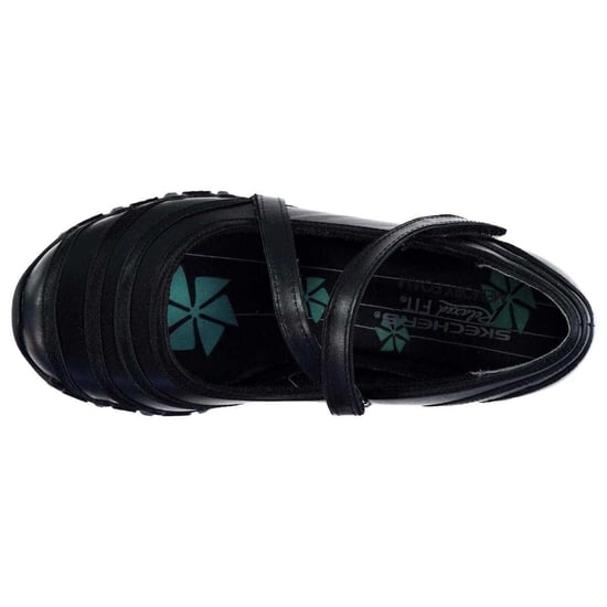 Skechers Womens/Ladies Riboneer Leather Memory Foam Shoes (Black) - Image 3