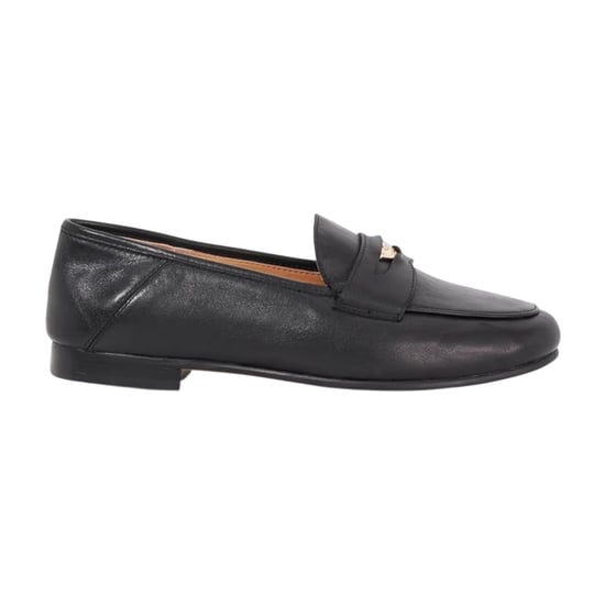 Dune London Pennyloafers met lage hak van Grieks leer voor dames (Zwart) - Image 2