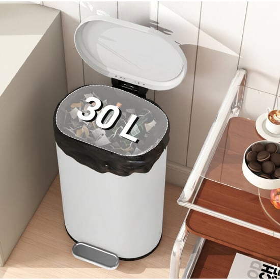 4goodz 30 liter pedaalemmer met soft-close deksel creme wit - Image 5
