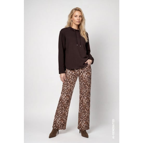 Monari sweatshirt with stand-up 809856 567 black coffee - Image 6