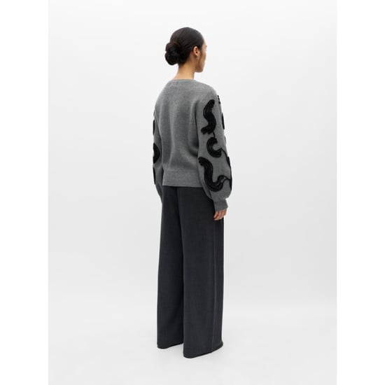 Object objfarah l/s re knit pullover 147 n 23050203 medium grey melange - Image 3