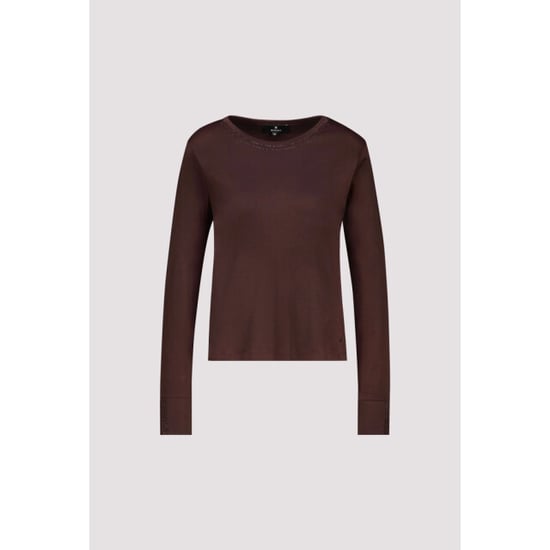 Monari long sleeve shirt with rihinestone details 810053 567 black coffee - Image 1