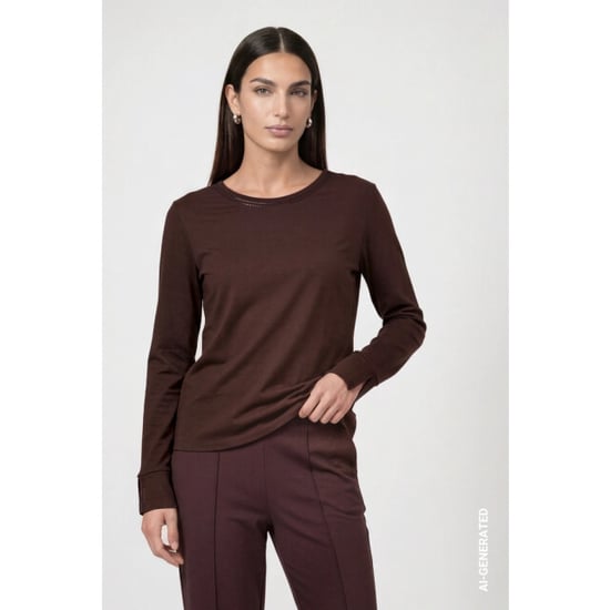 Monari long sleeve shirt with rihinestone details 810053 567 black coffee - Image 2