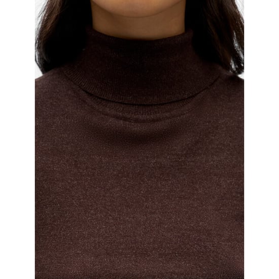 Object objthess l/s rollneck knit pullover 23033228 seal brown - Image 4