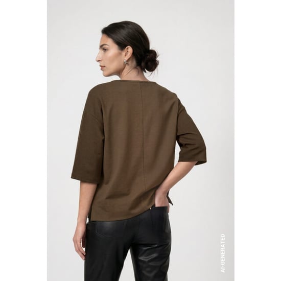 Monari sweatshirt met juweel-detail 809855 618 olive - Image 2