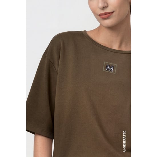 Monari sweatshirt met juweel-detail 809855 618 olive - Image 3