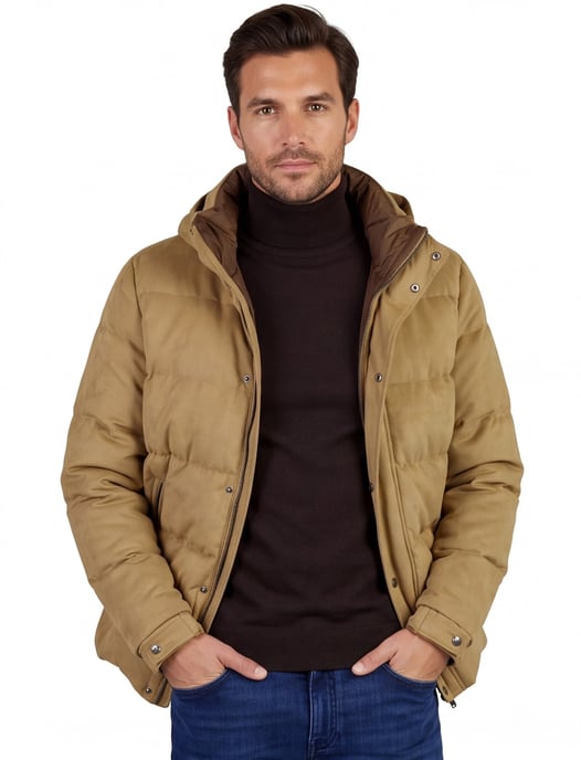 Gewatteerde jas Reset camel polyester - Image 1