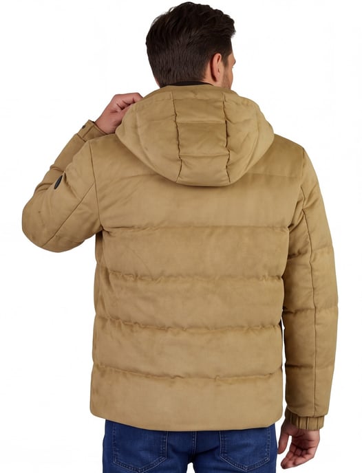Gewatteerde jas Reset camel polyester - Image 2