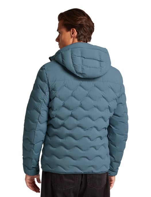 Reset gewatteerde winterjas blauw afneembare capuchon - Image 2
