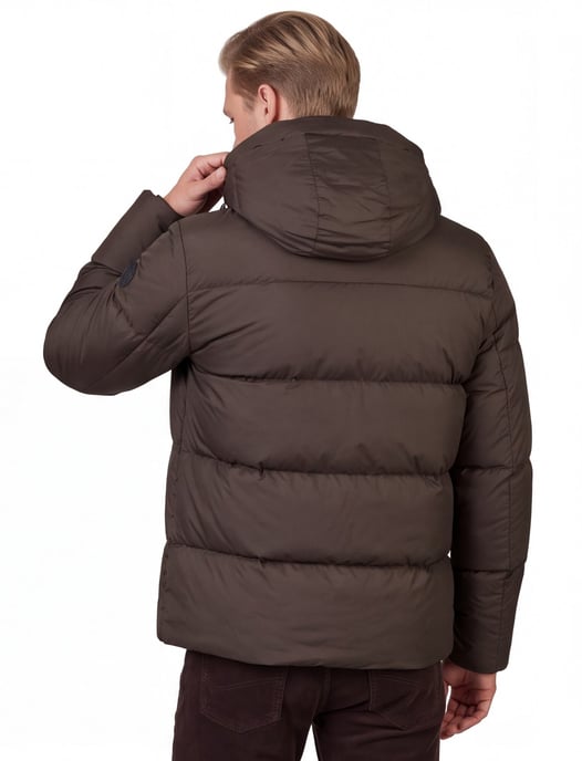 Restet puffer winterjas bruin waterafstotend - Image 2