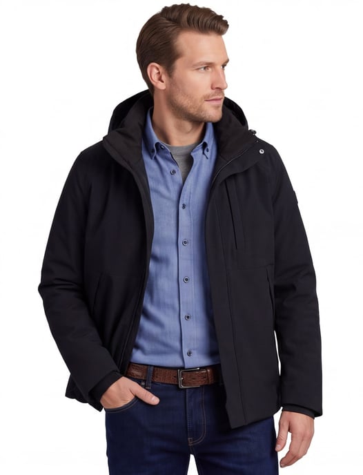 Reset winterjas normale fit navy effen - Image 1