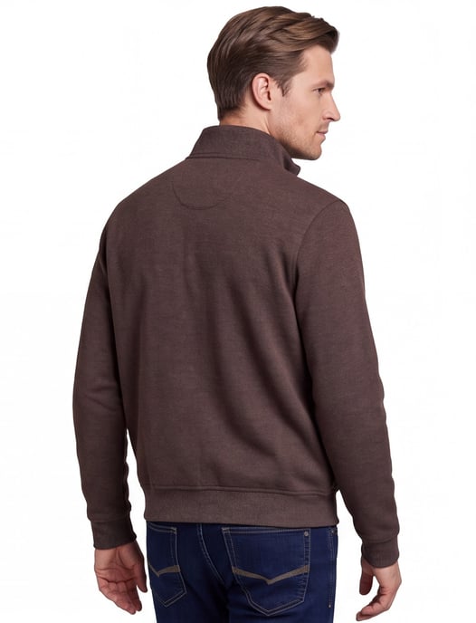 Katoenen vest bruin effen Baileys normale fit - Image 2