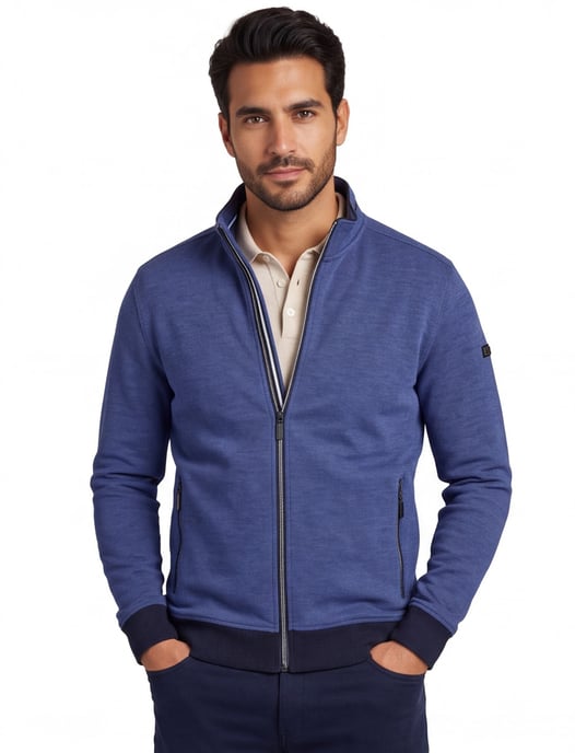 Baileys vest donkerblauw 100% katoen met rits - Image 1