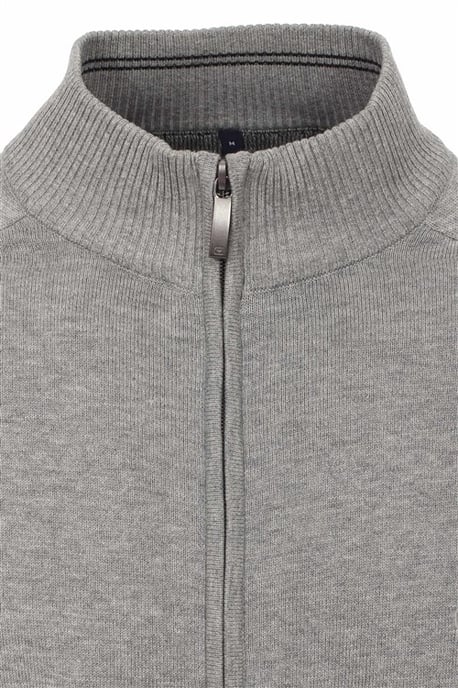 Casa Moda Vest grijs uni met rits wijde fit - Image 3