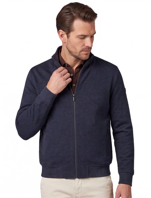 Baileys katoenen vest navy normale fit effen - Image 1