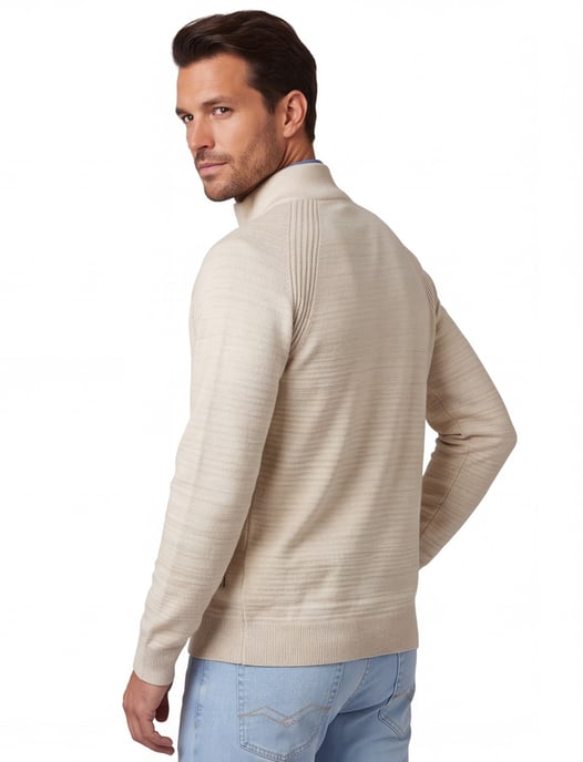 NZA vest Oakley beige gemeleerd normale fit katoen - Image 2