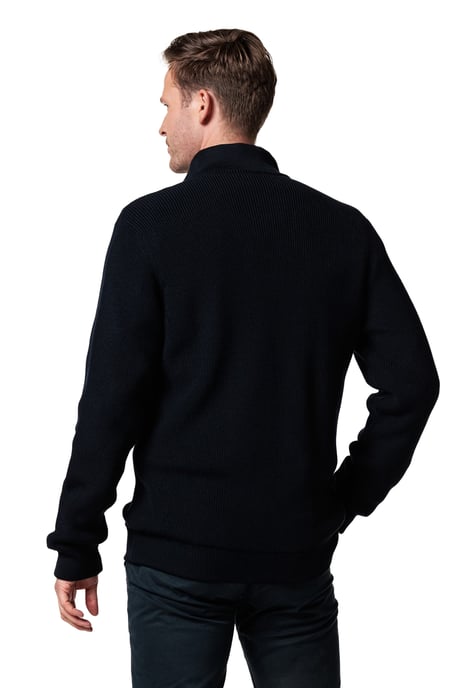 Baileys vest opstaande kraag donkerblauw zilveren rits effen wol - Image 2