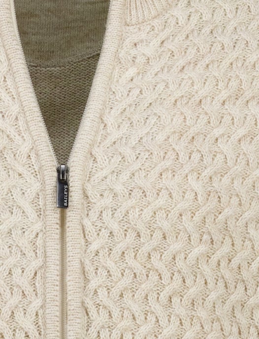 Baileys vest katoen kabelpatroon rits beige - Image 4
