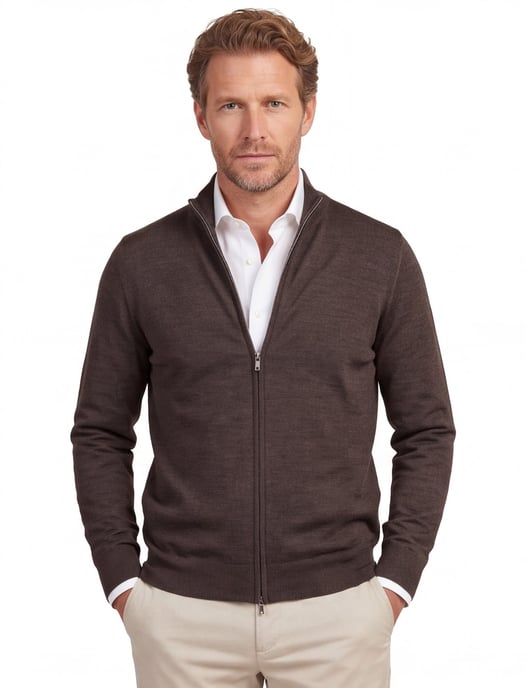 Vesten Profuomo bruin wol - Image 1