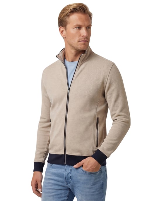 Baileys vest effen beige rits katoen - Image 1