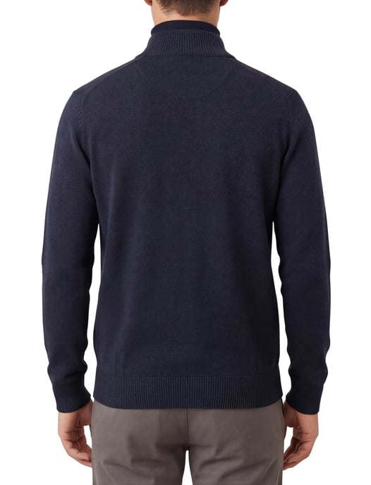 Casa Moda vest navy rits effen katoen opstaande kraag wijde fit - Image 2